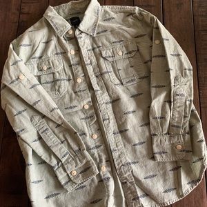 Boys Husky Unique Green Gap Button Down Shirt
